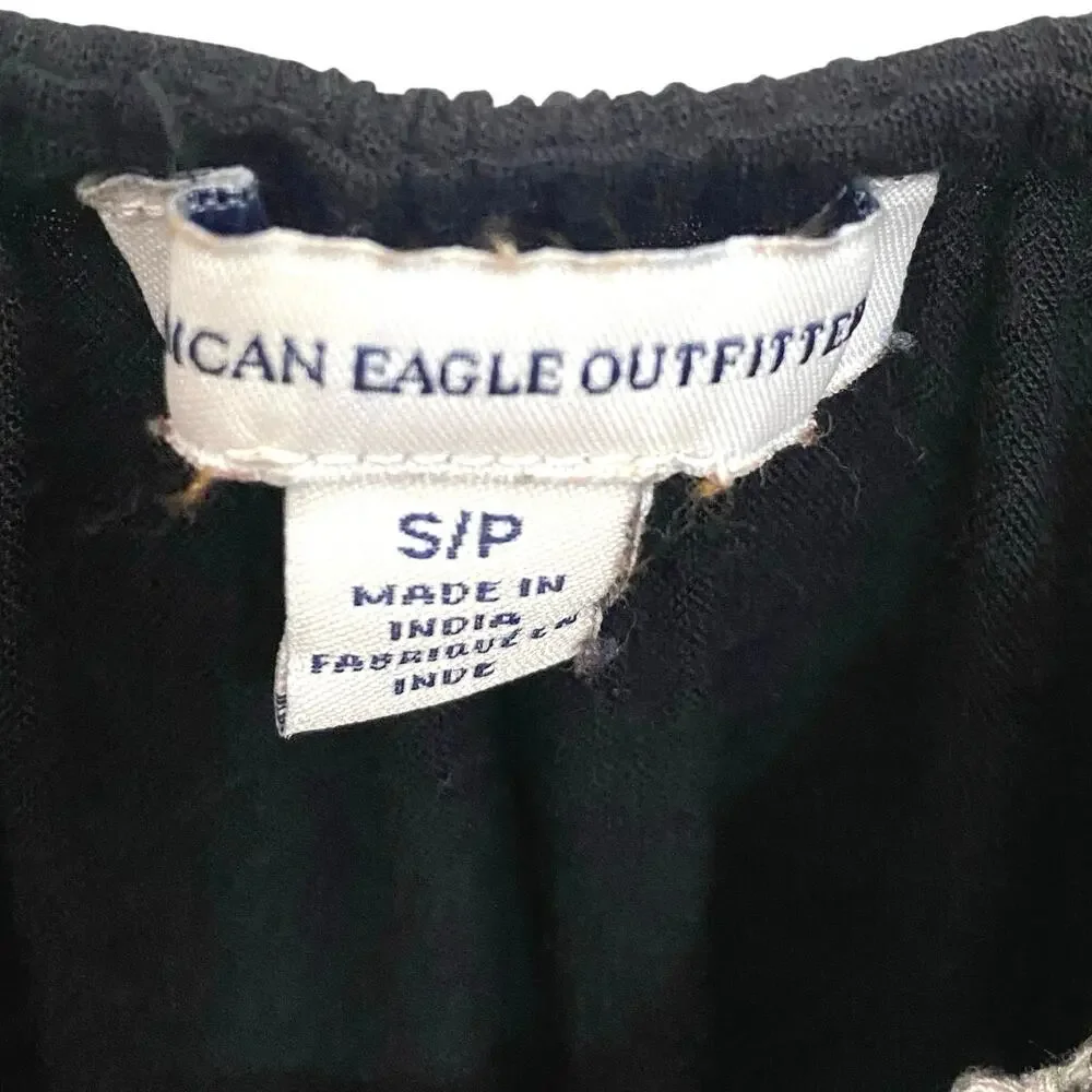 American Eagle Outfitters embroidered black boho mini dress size small